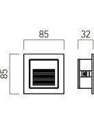 Arelux Lépcsővilágítás GS02NWIP65 BK XGHOST