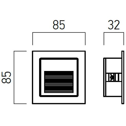 Arelux Lépcsővilágítás GS02WWIP65 BK XGHOST