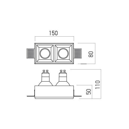 Arelux Beépíthető spot lámpa GSS12SQ XGESS