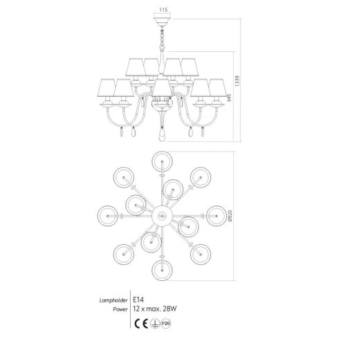 Incanti Csillár IEL C12 01 01 ELIZEE