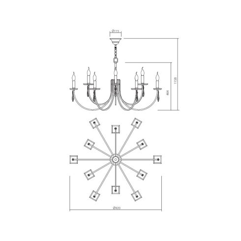 Incanti Csillár IES C12 23 50 ELISIR