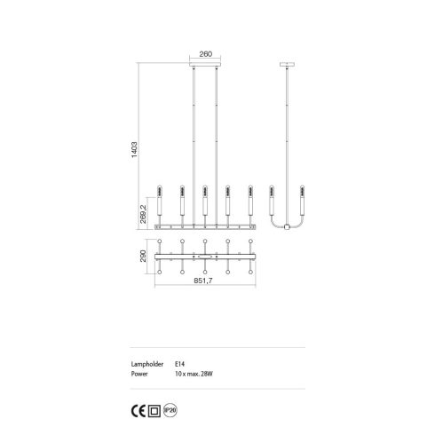 Incanti Csillár IKN C10 06 12 KONIG
