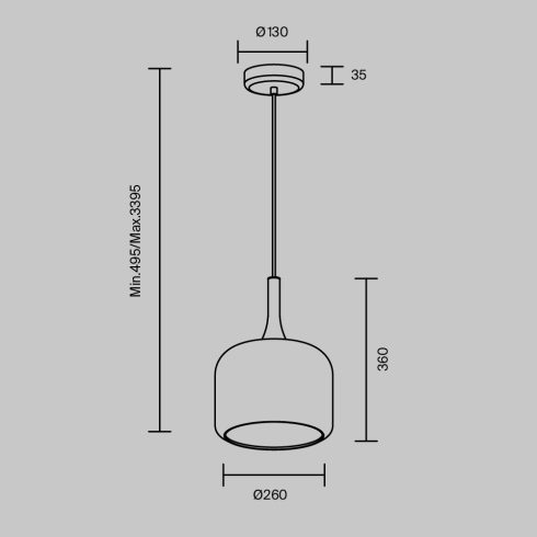 Maytoni Függeszték MOD286PL-L18G3K SPIRITO