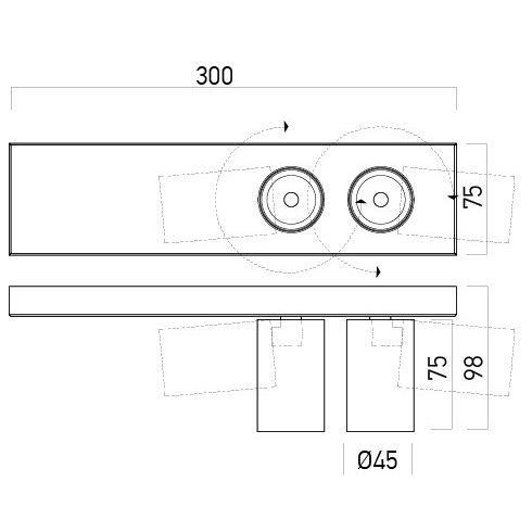 Arelux Beépíthető spot lámpa PE05UWW MBK XPIPE